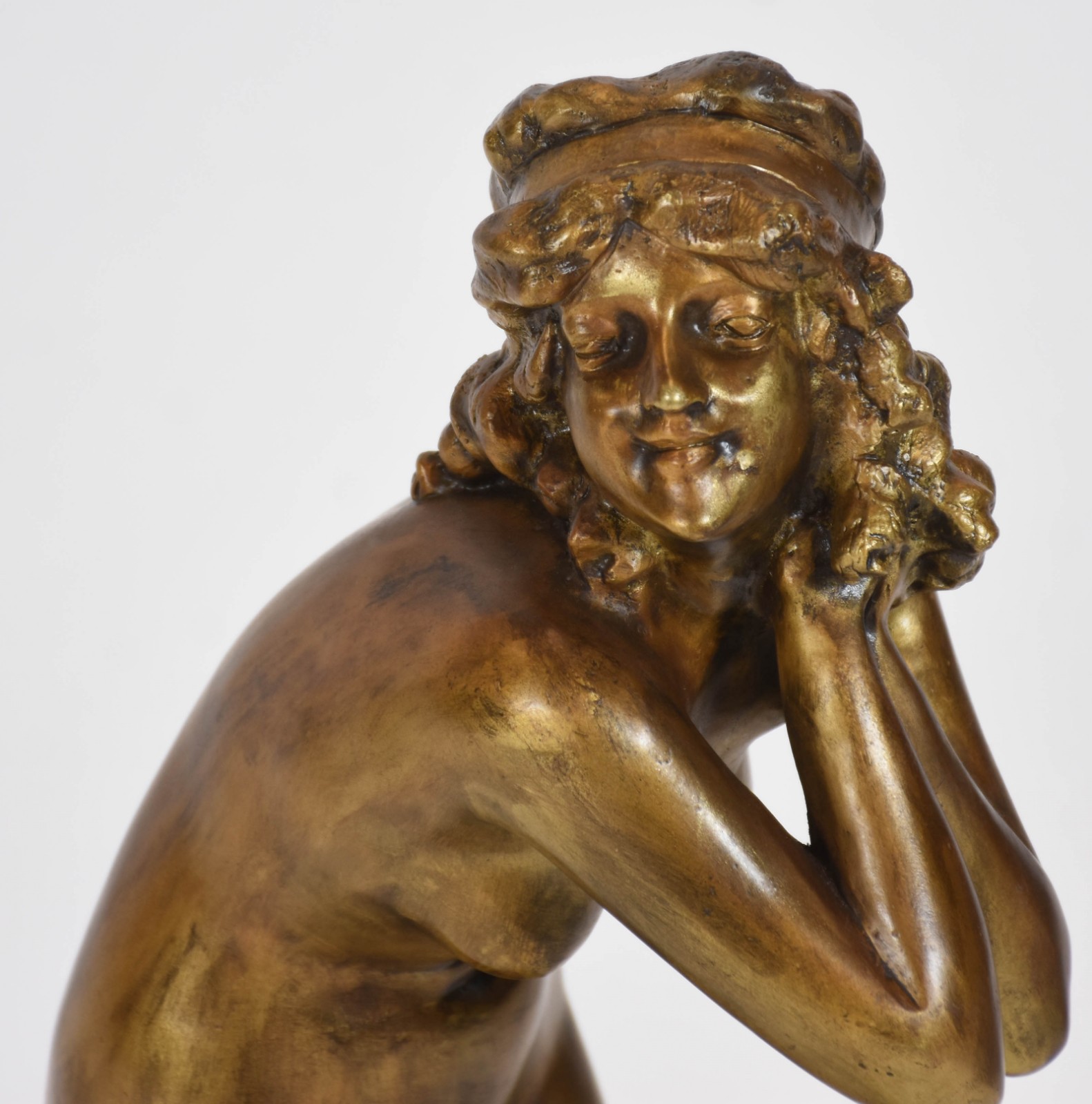 Estatueta ART DECO de bronze representando jovem, (Escola Paul... - foto 3 de 4