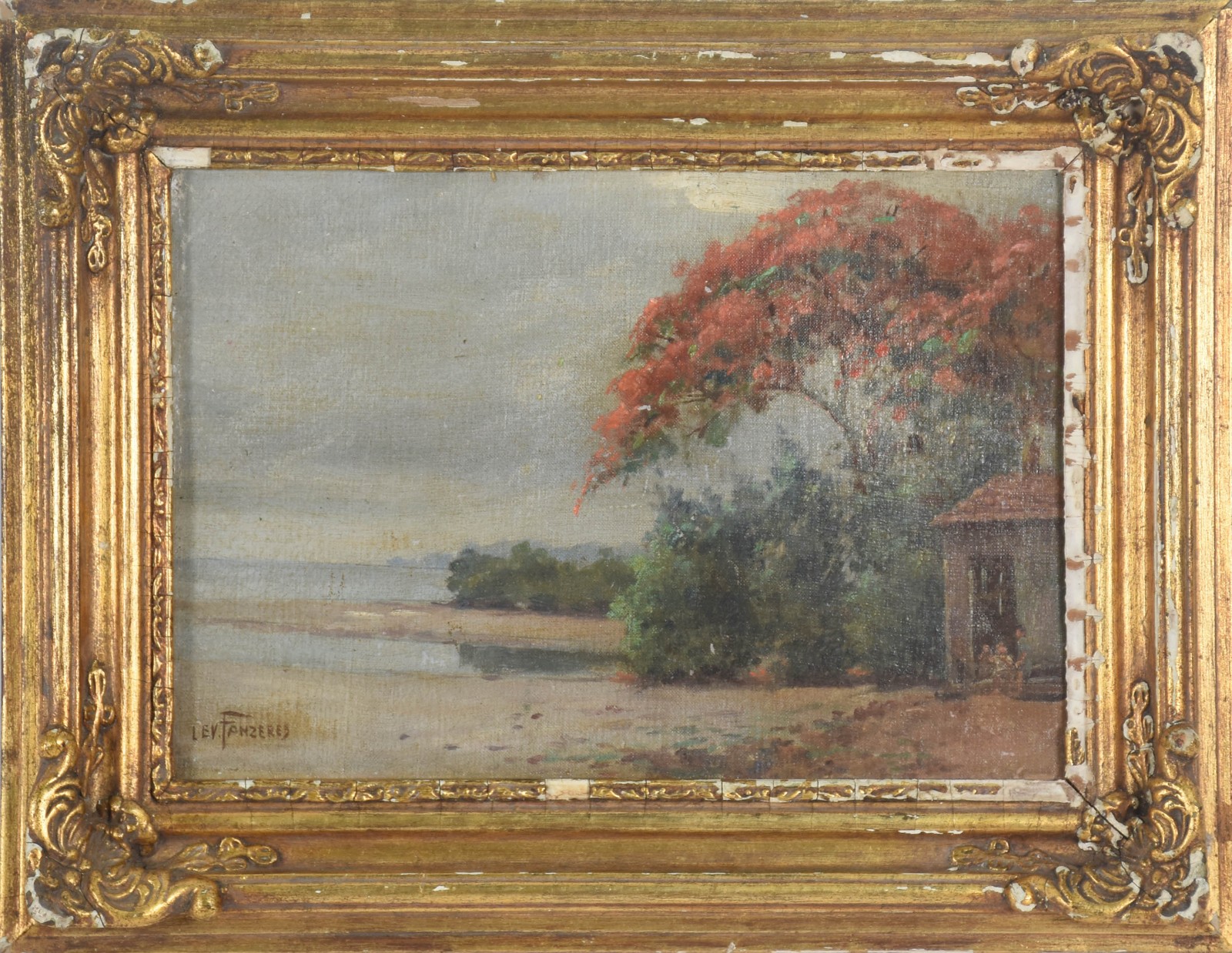 Levino Fânzeres (1884-1956), Paisagem com Casario - foto 2 de 4