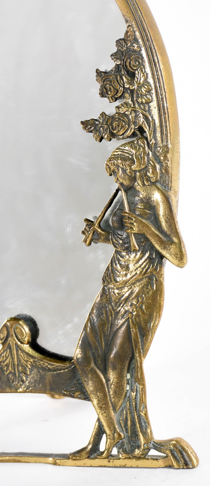 Espelho estilho ART NOUVEAU de metal dourado - foto 2 de 3
