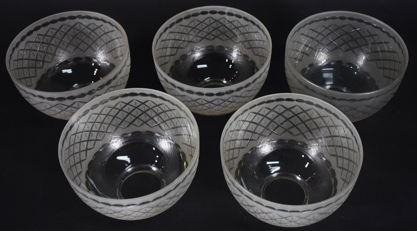 Conjunto com 5 mangas de cristal para lustre e cinco “chaminés” de... - foto 2 de 4
