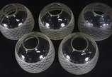 Conjunto com 5 mangas  de cristal para lustre e... - Conjunto com 5 mangas  de cristal para lustre e cinco “chaminés” de vidro.