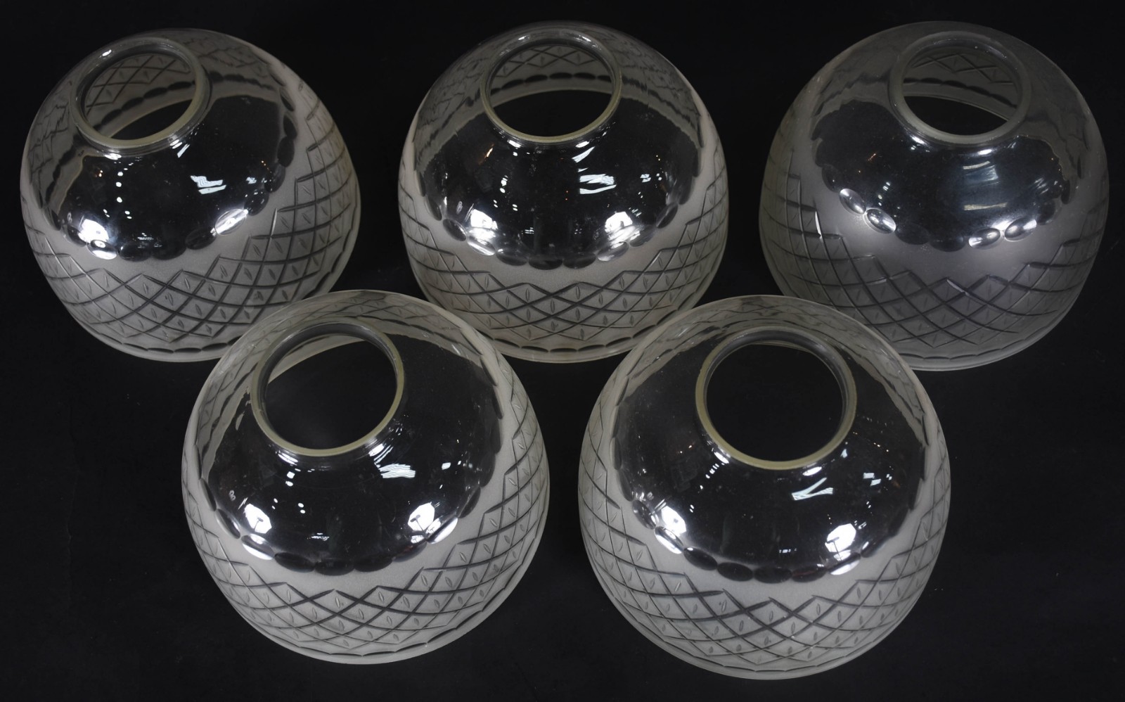 Conjunto com 5 mangas de cristal para lustre e cinco “chaminés” de... - foto 4 de 4
