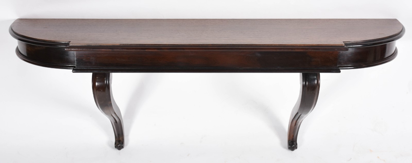 Console de parede de madeira nobre com 2 pernas recurvas - foto 1 de 3