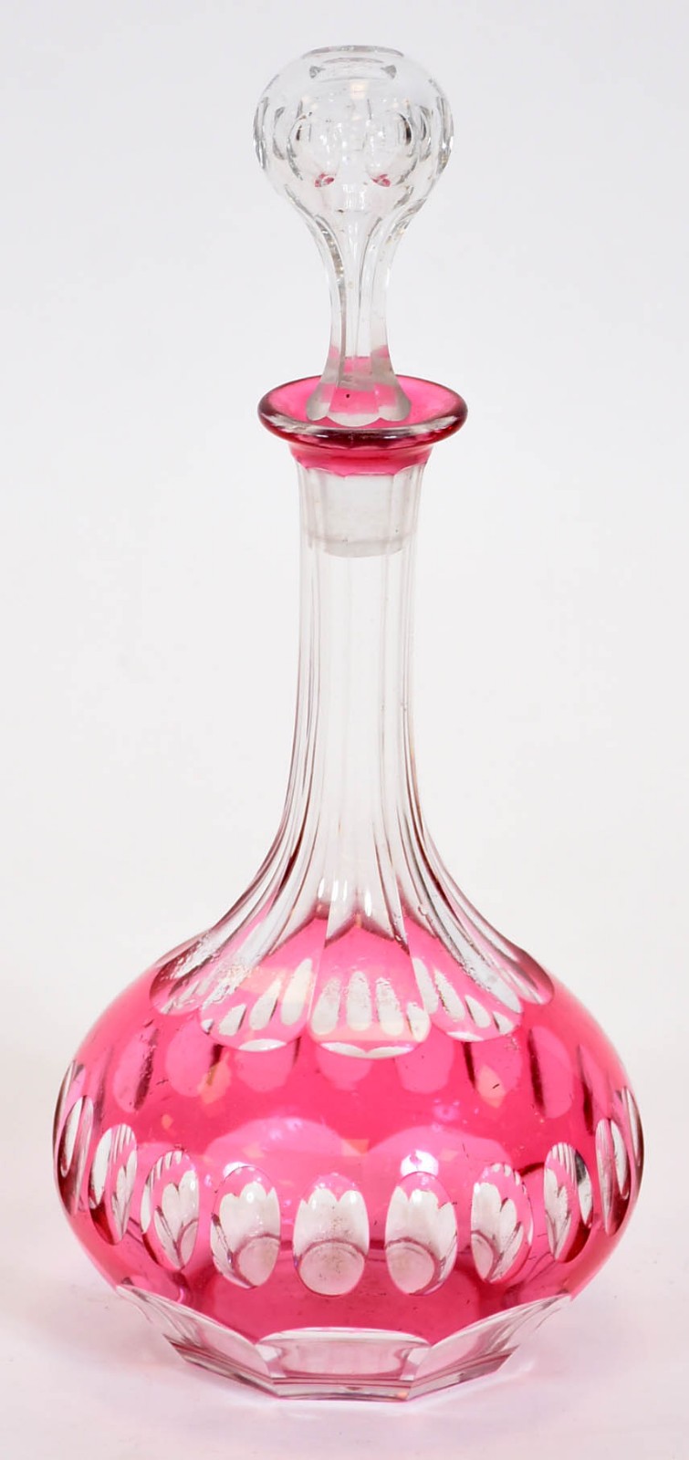 Garrafa bojuda de cristal frances lapidação "dedão". - foto 1 de 3