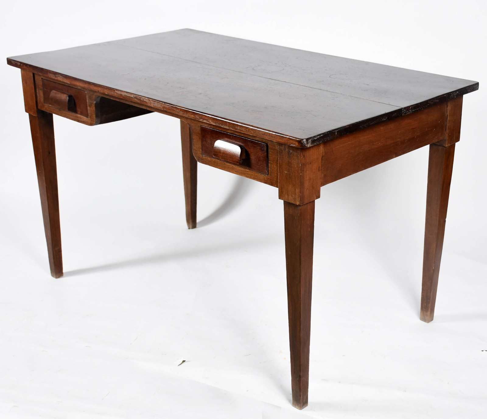 Mesa retangular de madeira nobre para escritório, com 2 gavetas. - foto 1 de 5