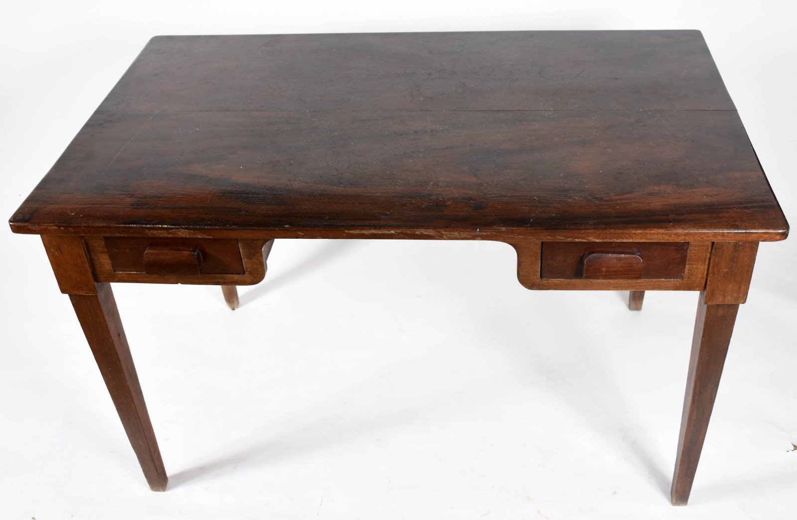Mesa retangular de madeira nobre para escritório, com 2 gavetas. - foto 3 de 5