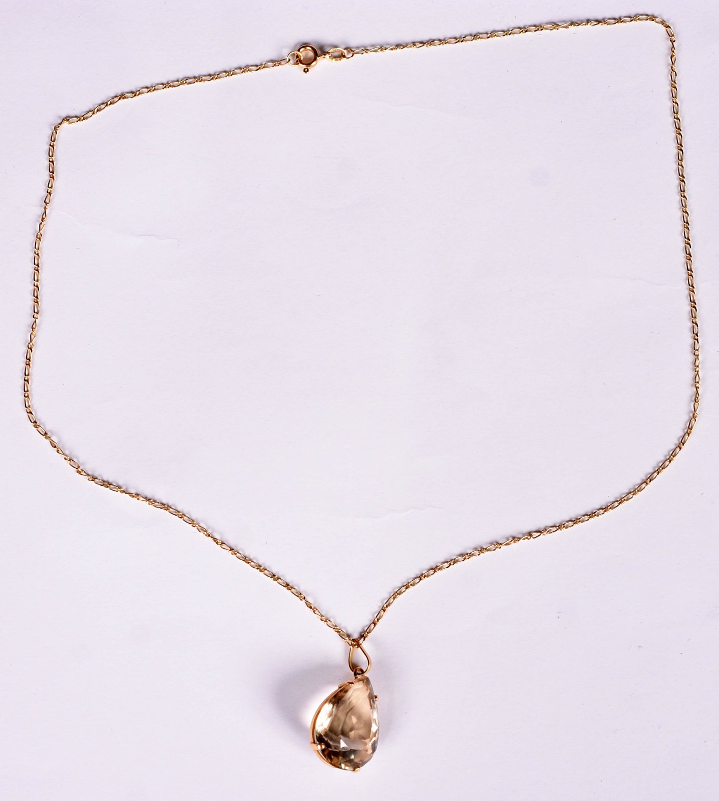 Gargantilha de ouro 750 e pingente feitio gota de topázio na cor azul... - foto 2 de 4