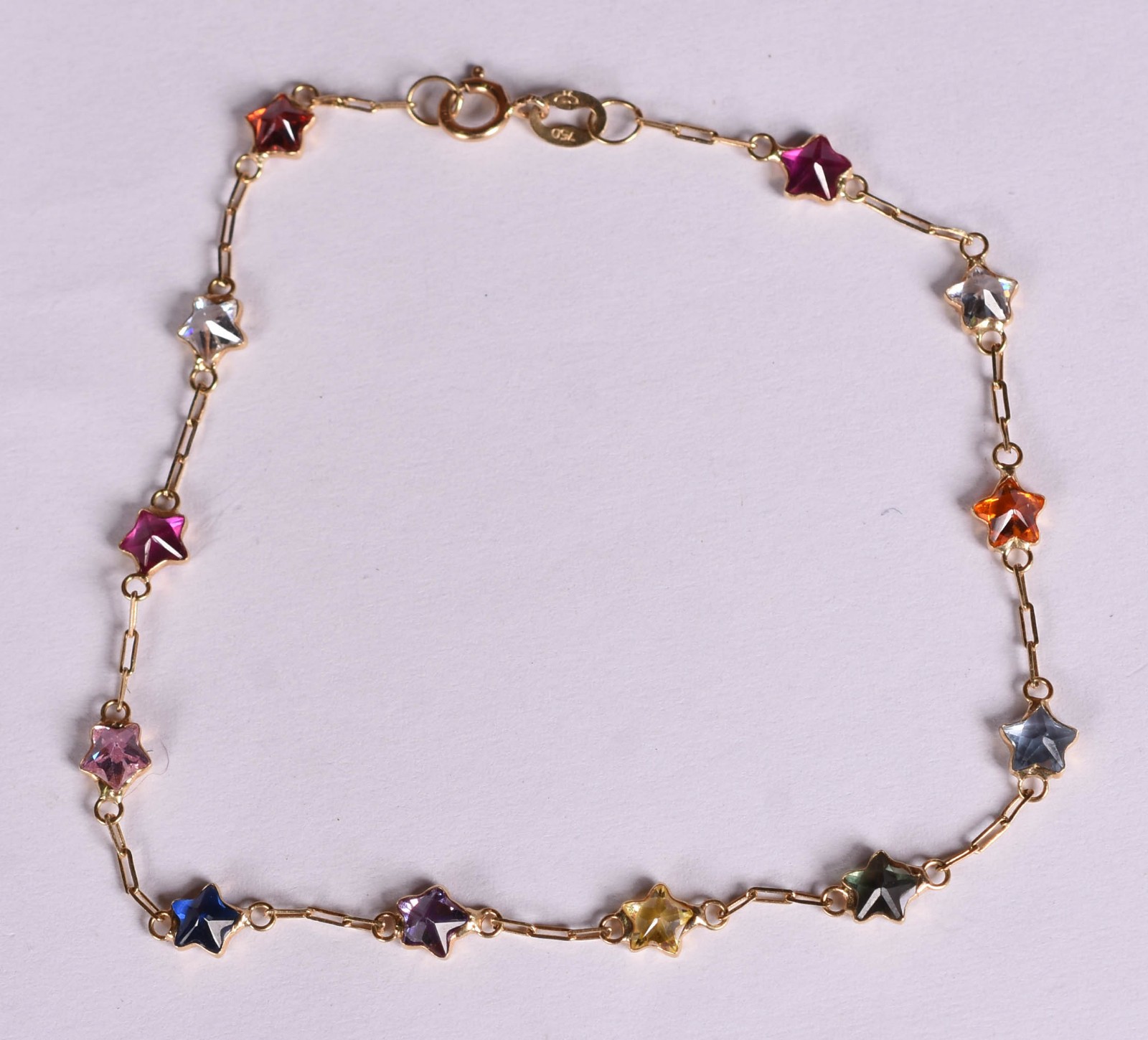 Pulseira de ouro 18 k com pedras coloridas (Por motivos de seguranças... - foto 1 de 2