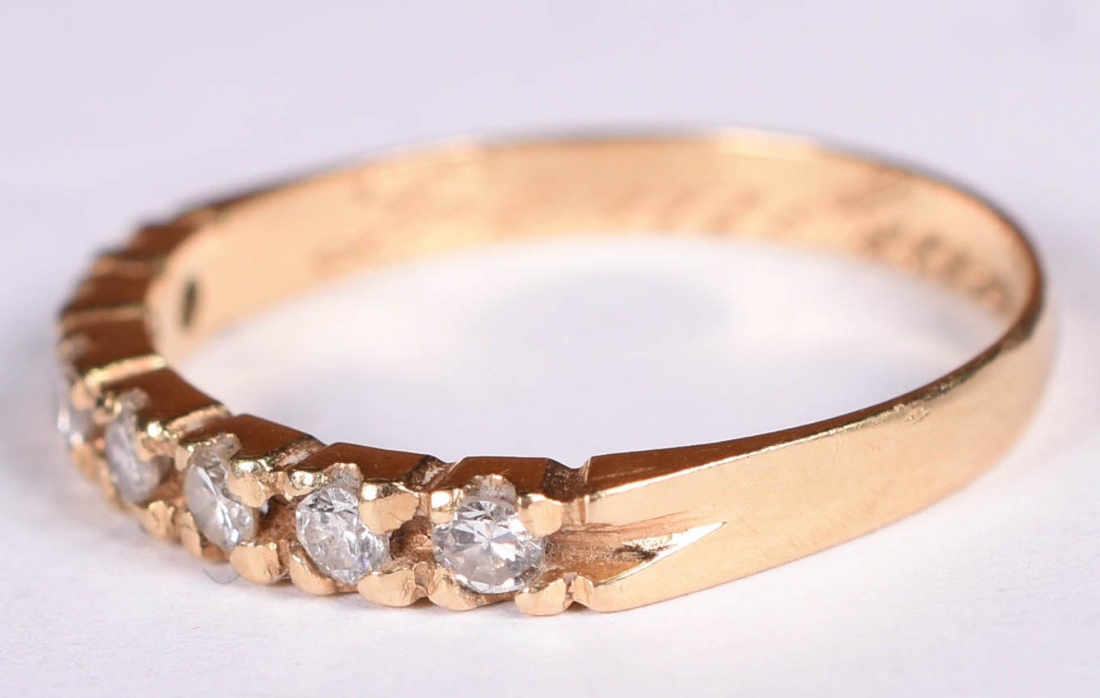 Anel de ouro 18 k com 7 brilhantes de 0,05 cada total 0,35 ct, aro 19... - foto 2 de 5