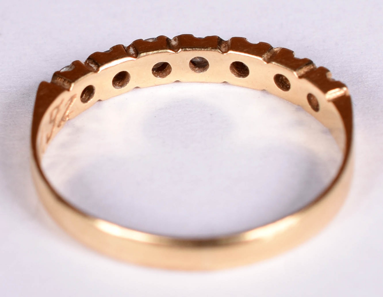 Anel de ouro 18 k com 7 brilhantes de 0,05 cada total 0,35 ct, aro 19... - foto 5 de 5