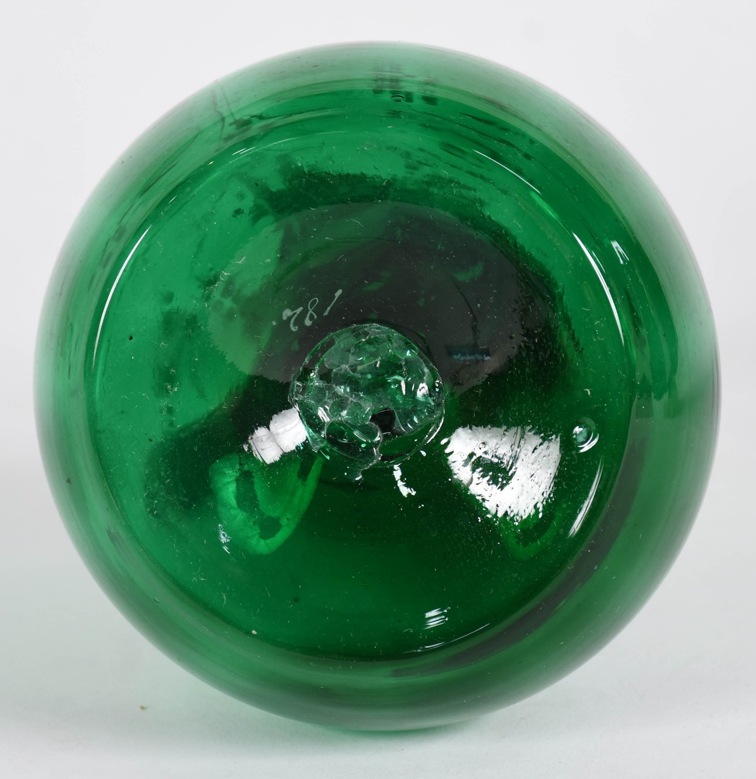 MARY GREGORY - Jarra com alça de vidro na cor verde com pintura... - foto 3 de 3