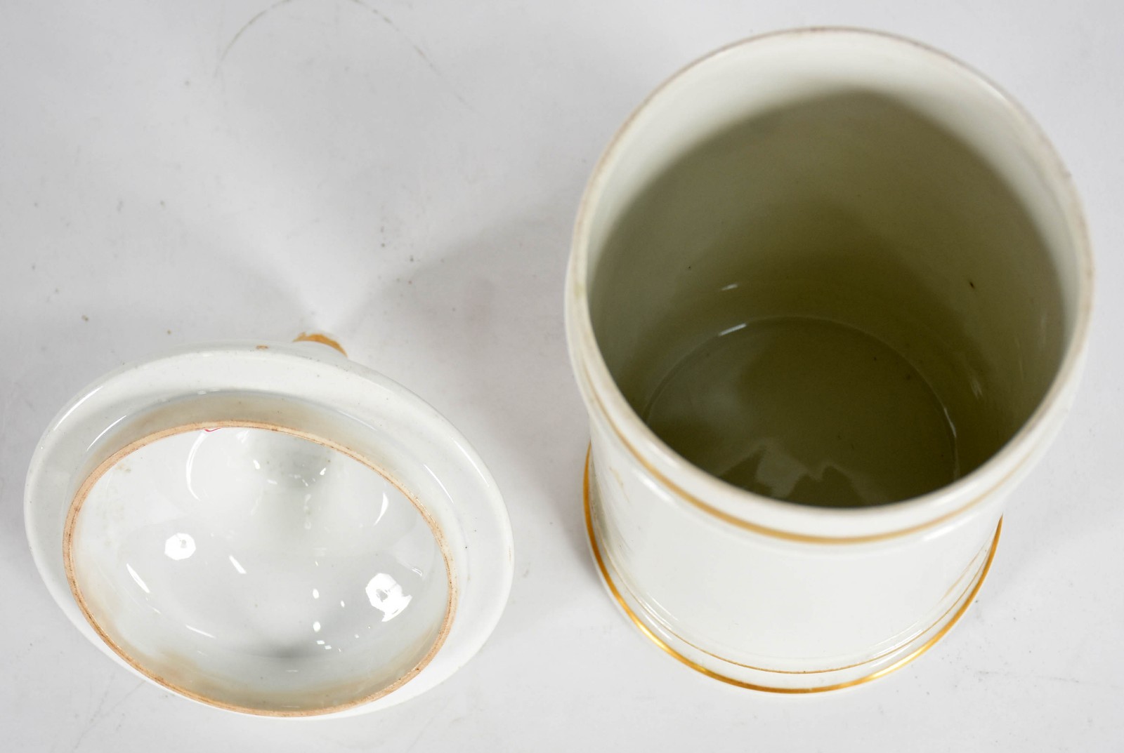 Pote de farmácia de porcelana francesa Vieux Paris, século XIX, com... - foto 3 de 4