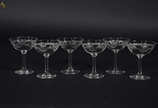 Conjunto com 11 taças para champagne de cristal... - Conjunto com 11 taças para champagne de cristal  frances Saint Louis lavrados.