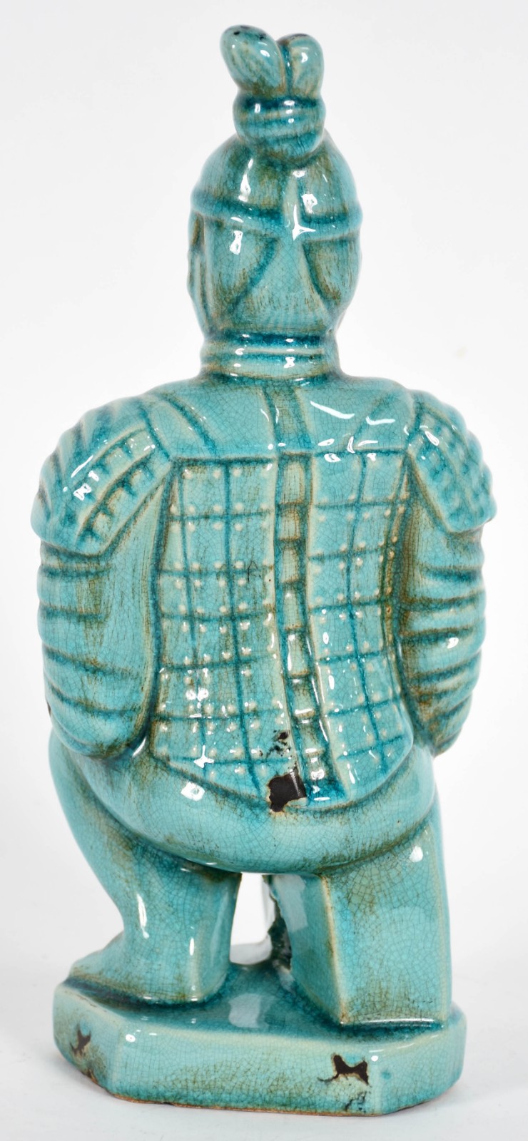 Estatueta de porcelana oriental na cor azul turquesa representando... - foto 3 de 4