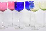 Seis cálices coloridos de pé alto. - Seis cálices coloridos de pé alto.
