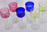 Seis cálices coloridos de pé alto. - Seis cálices coloridos de pé alto.
