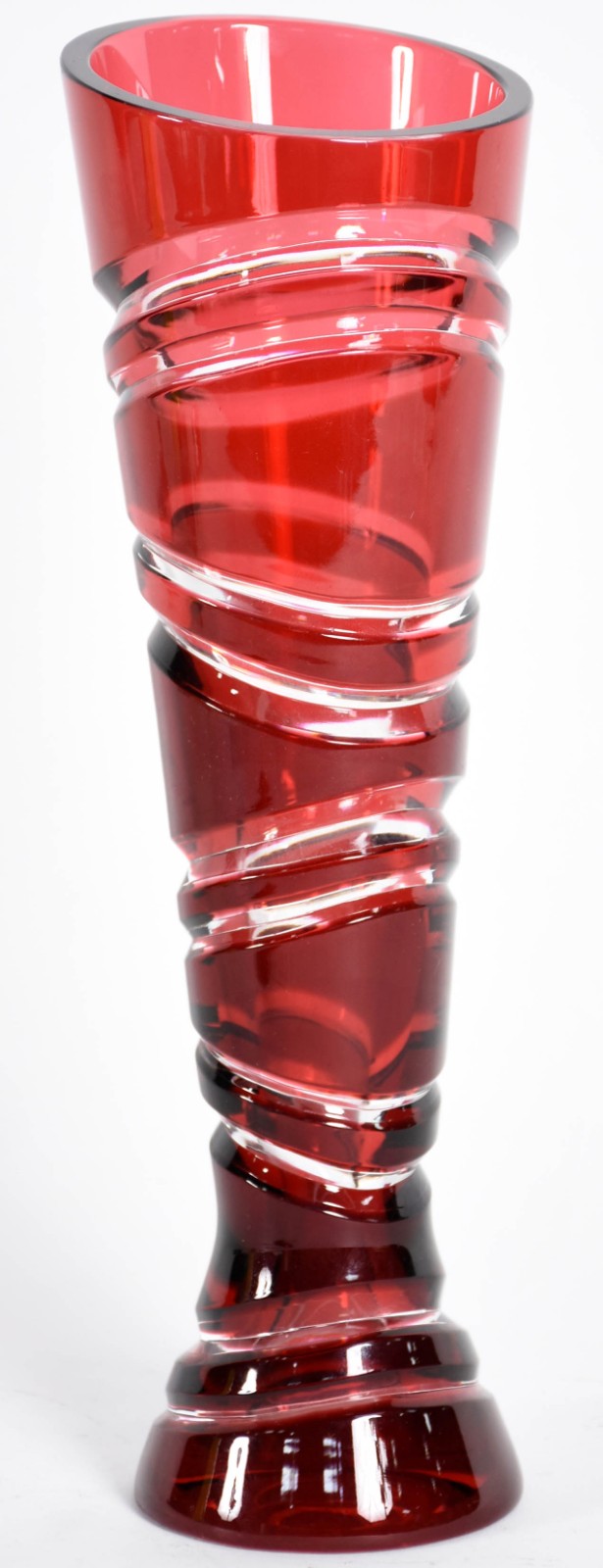 Vaso solifleur de cristal lapidado doublé rubi . - foto 2 de 4