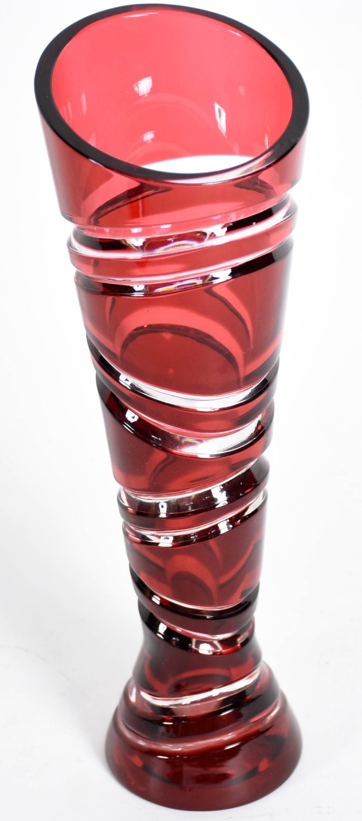 Vaso solifleur de cristal lapidado doublé rubi . - foto 3 de 4