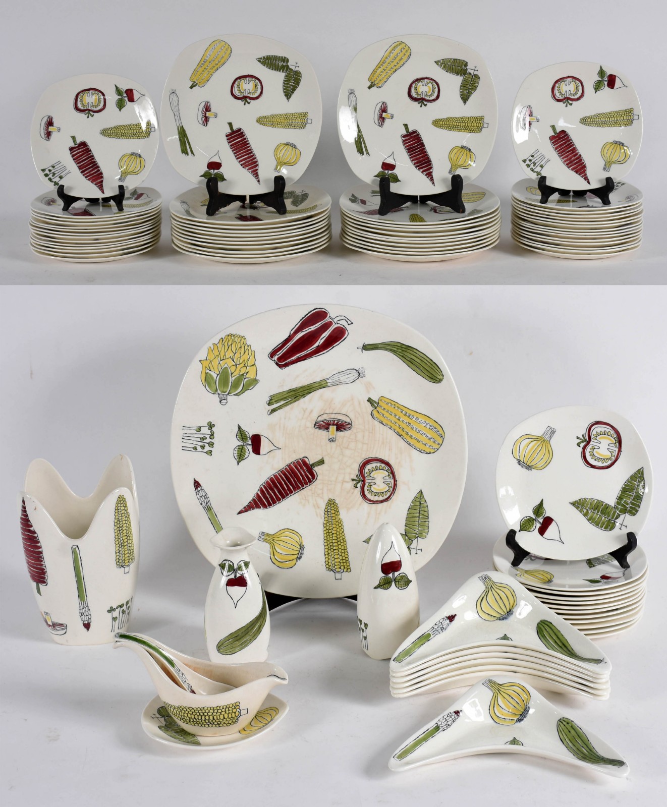 Conjunto para salada de faiança inglesa STAFFORDSHIRE, decorada a... - foto 1 de 6