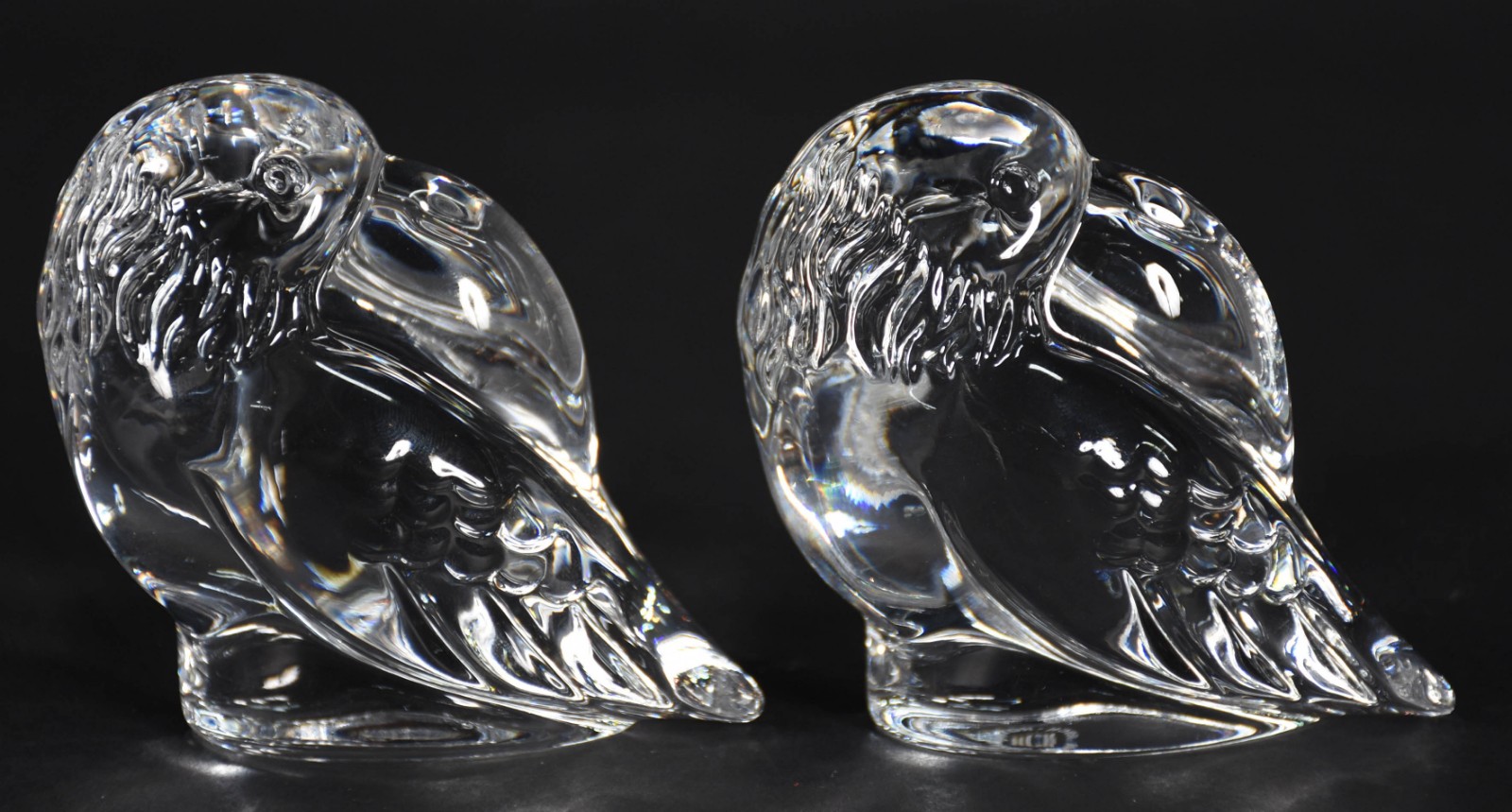 Duas estatuetas representando tucanos de cristal francês "Rock... - foto 1 de 5