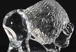 Estatueta representando bisão de cristal francê... - Estatueta representando bisão de cristal francês "Royal Rock", marcado na base.
