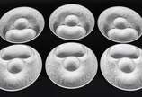 Seis pratos para alcachofra de cerâmica branca . - Seis pratos para alcachofra de cerâmica branca .