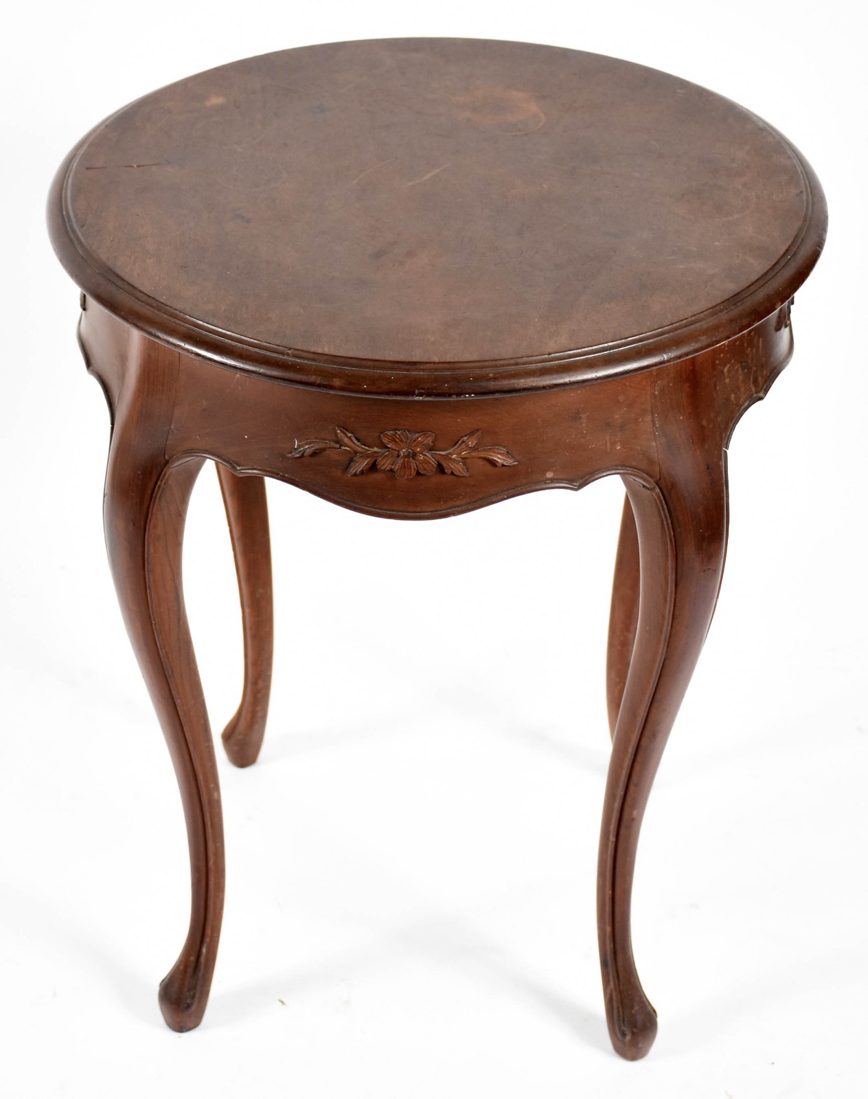 Mesa de madeira nobre, fabricação Laubisch Hirth, feitio redondo com... - foto 2 de 5