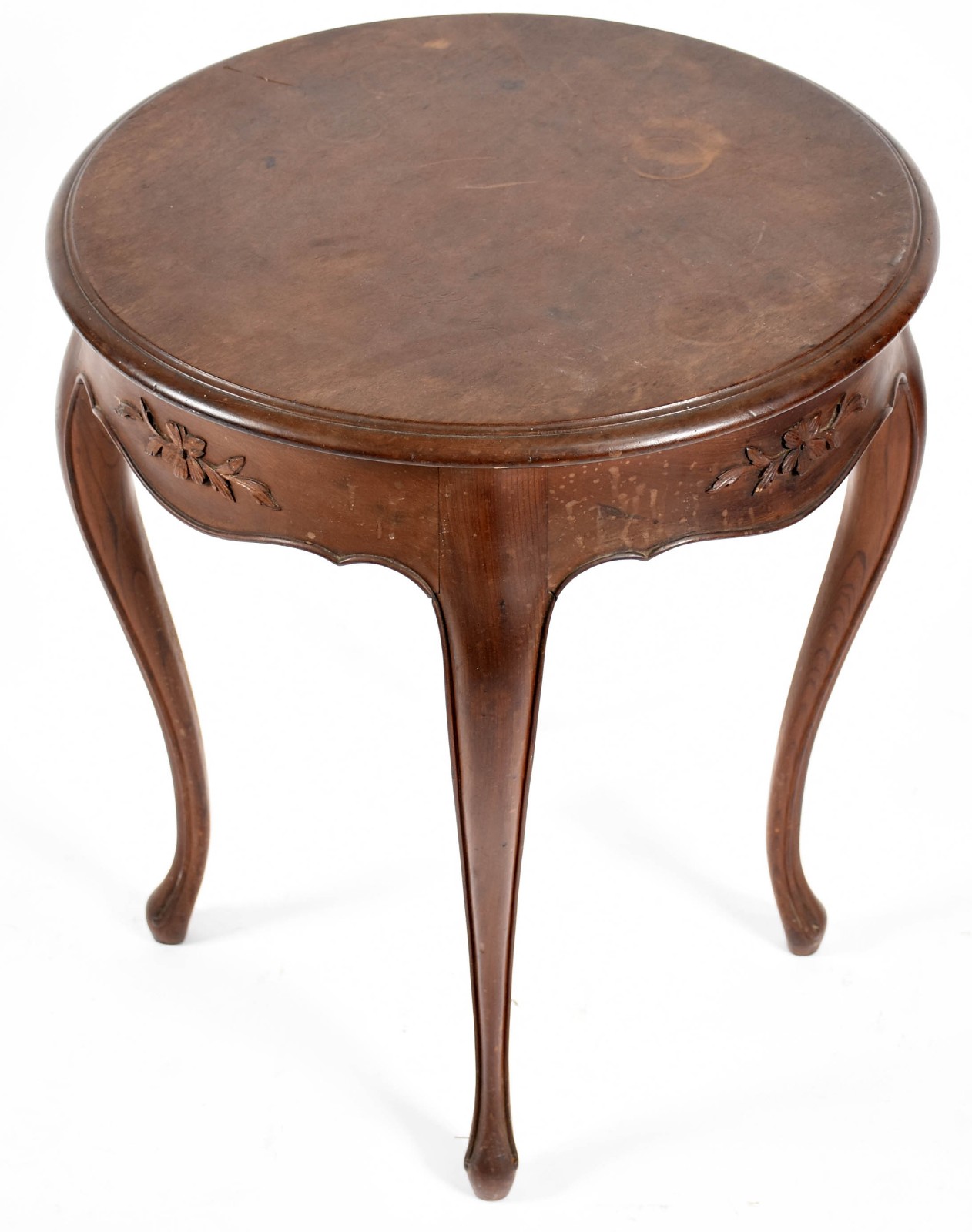 Mesa de madeira nobre, fabricação Laubisch Hirth, feitio redondo com... - foto 3 de 5