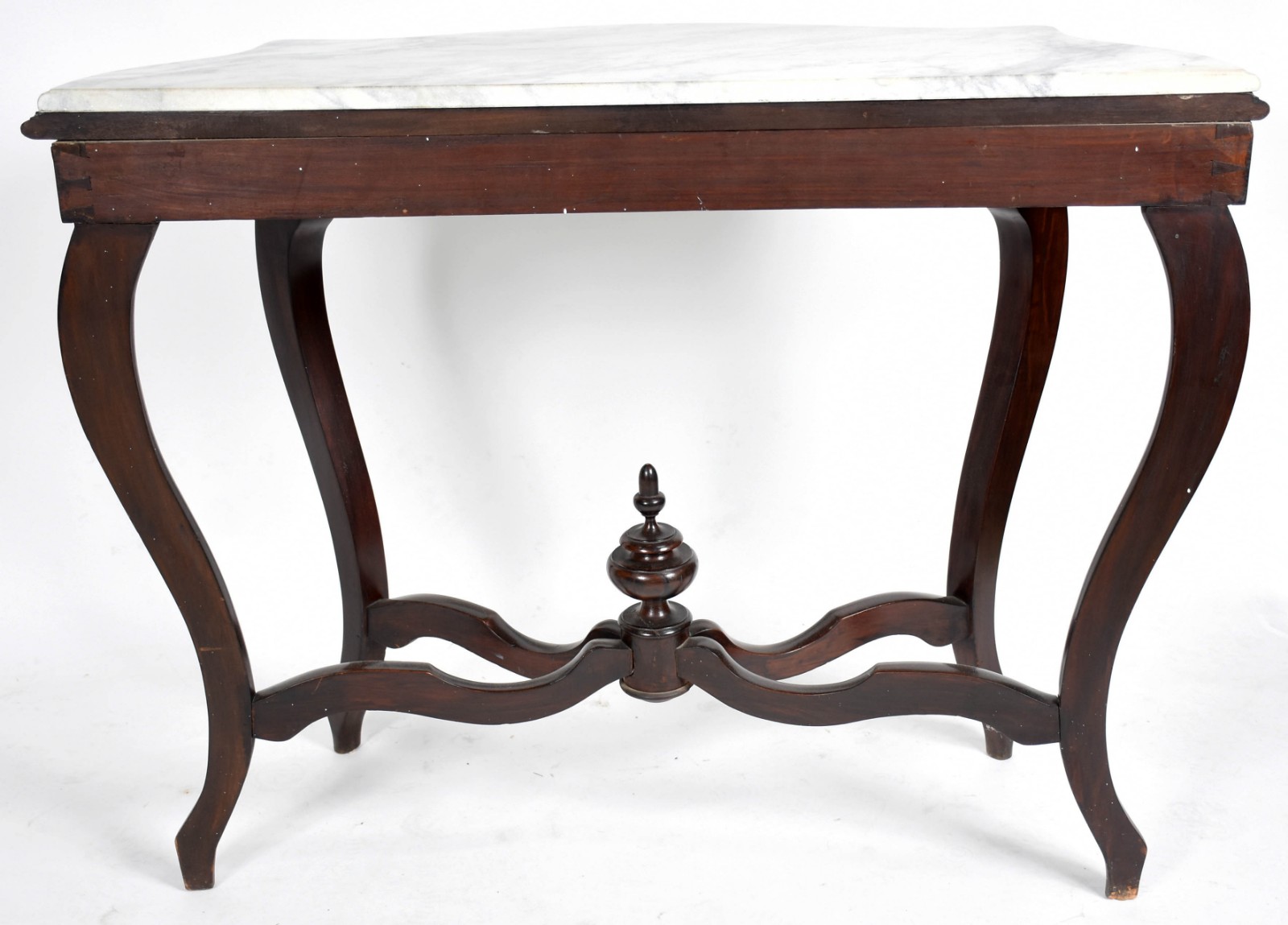 Console de madeira nobre estilo Luis Felipe, quatro pernas recurvas... - foto 3 de 3