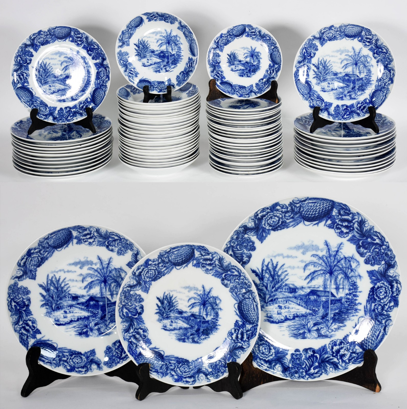 Aparelho de porcelana Schmidt composto por 24 pratos rasos, 24 pratos... - foto 1 de 5