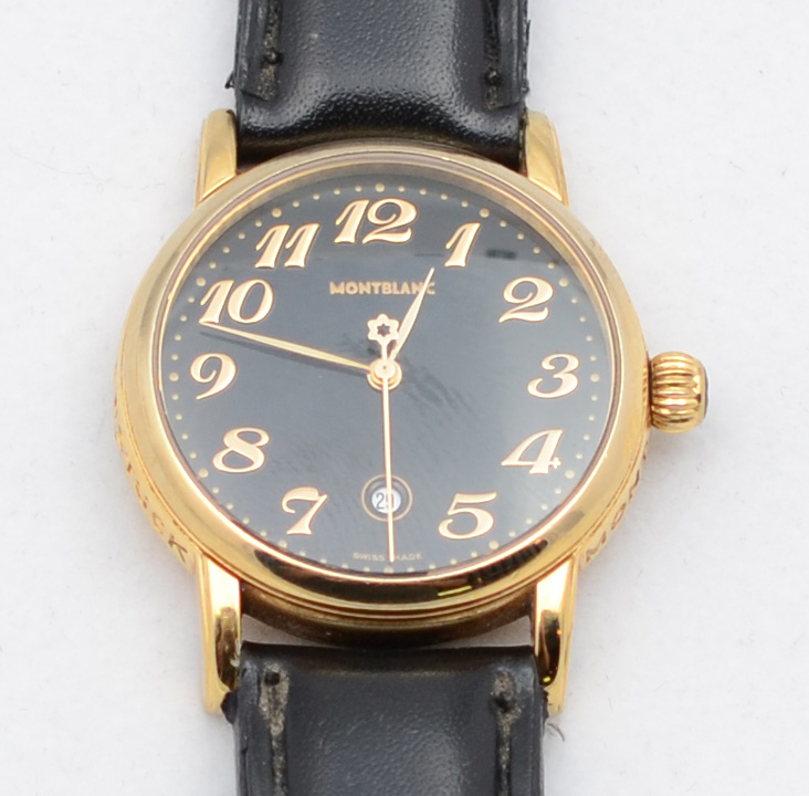 MONTBLANC - Relógio Meisterstuck folheado à ouro 18 k, pulseira não... - foto 1 de 3