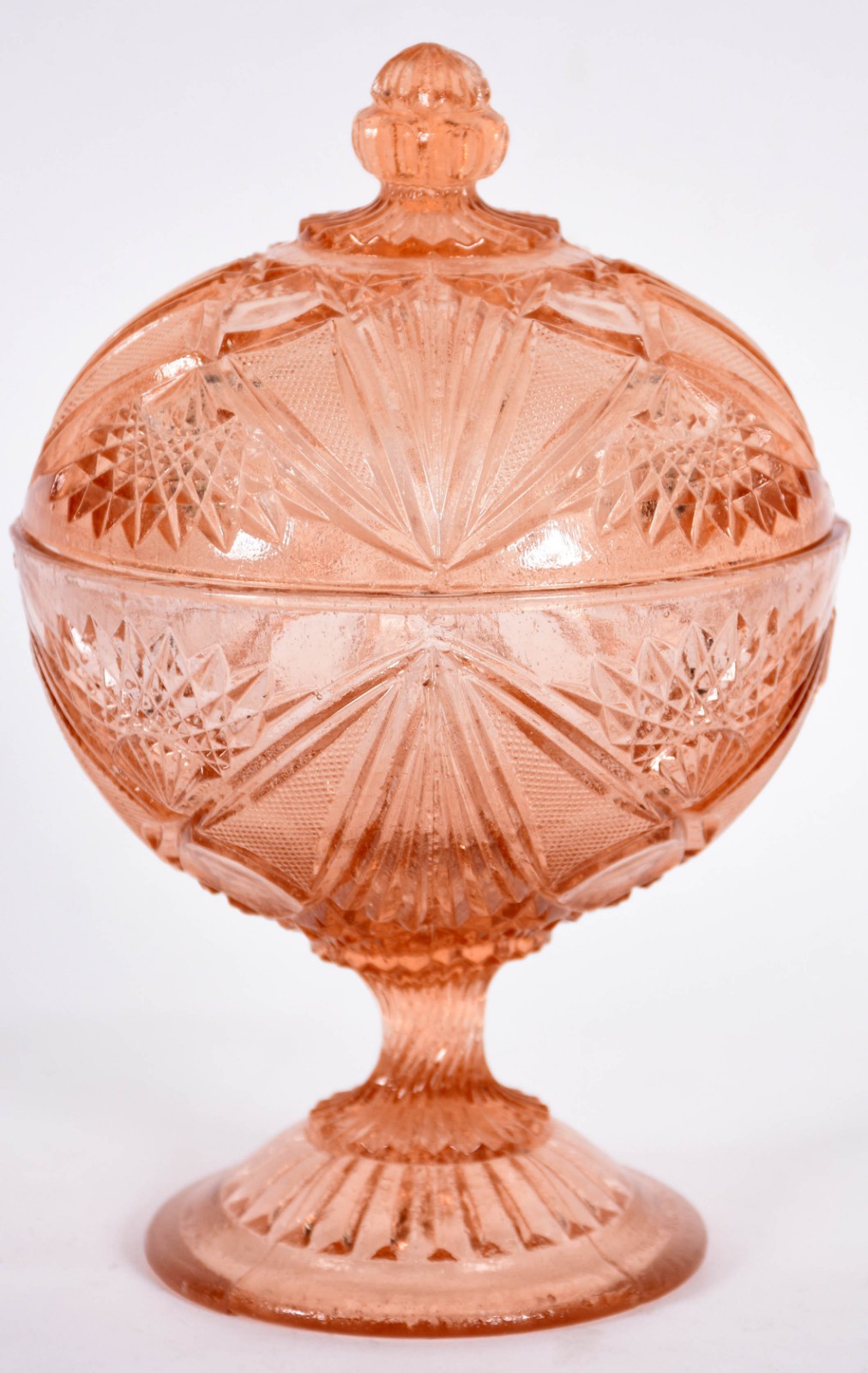 Compoteira vidrão feitio bola na cor rosa - foto 1 de 3