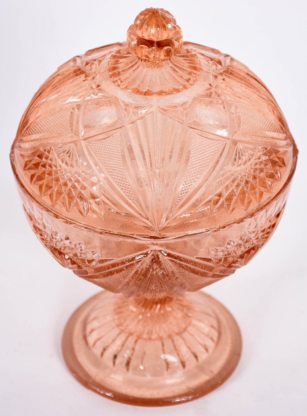 Compoteira vidrão feitio bola na cor rosa - foto 2 de 3