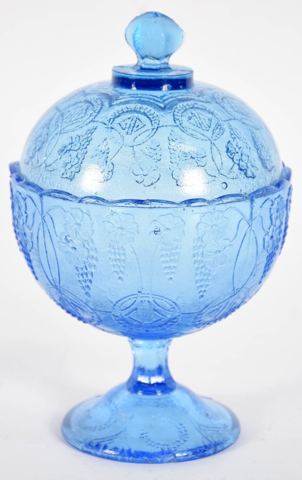 Compoteira vidrão feitio uvinha na cor azul - foto 1 de 3
