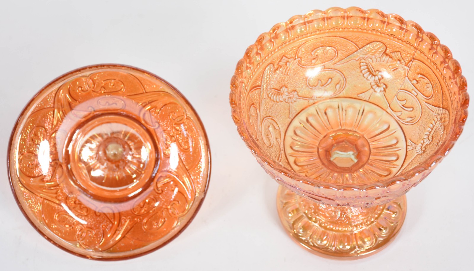 Compoteira vidrão feitio dragão na cor fogo. - foto 3 de 3
