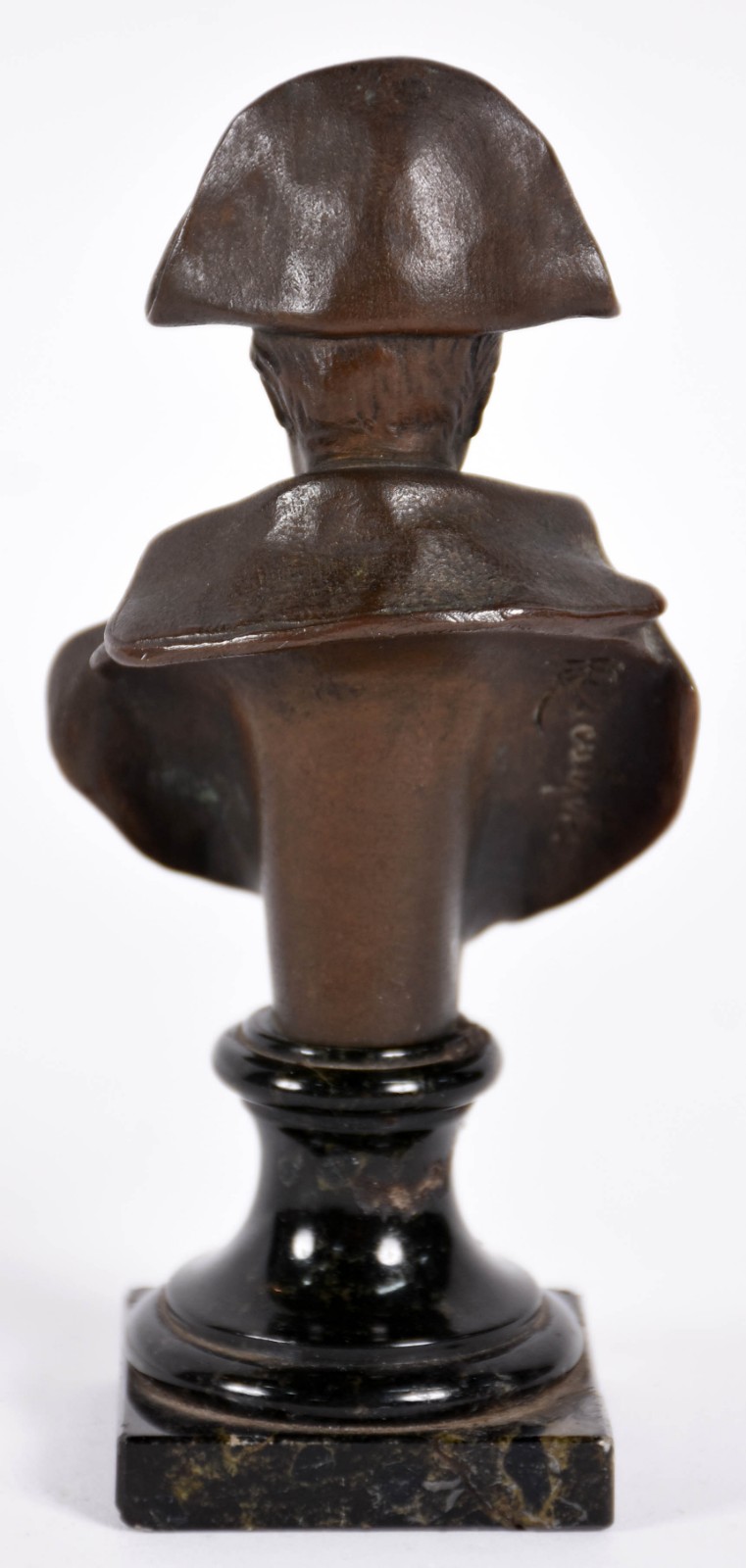 Estatueta de bronze representando Napoleão, base de mármore (quebrada... - foto 3 de 6