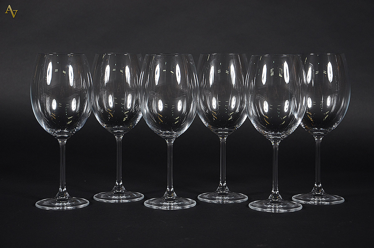 Seis cálices para vinho feitio balloon