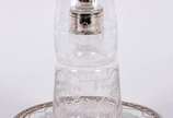 Verre d'eau com presentoir de cristal frances c... - Verre d'eau com presentoir de cristal frances com detalhes em prata de lei. Copo adaptado.