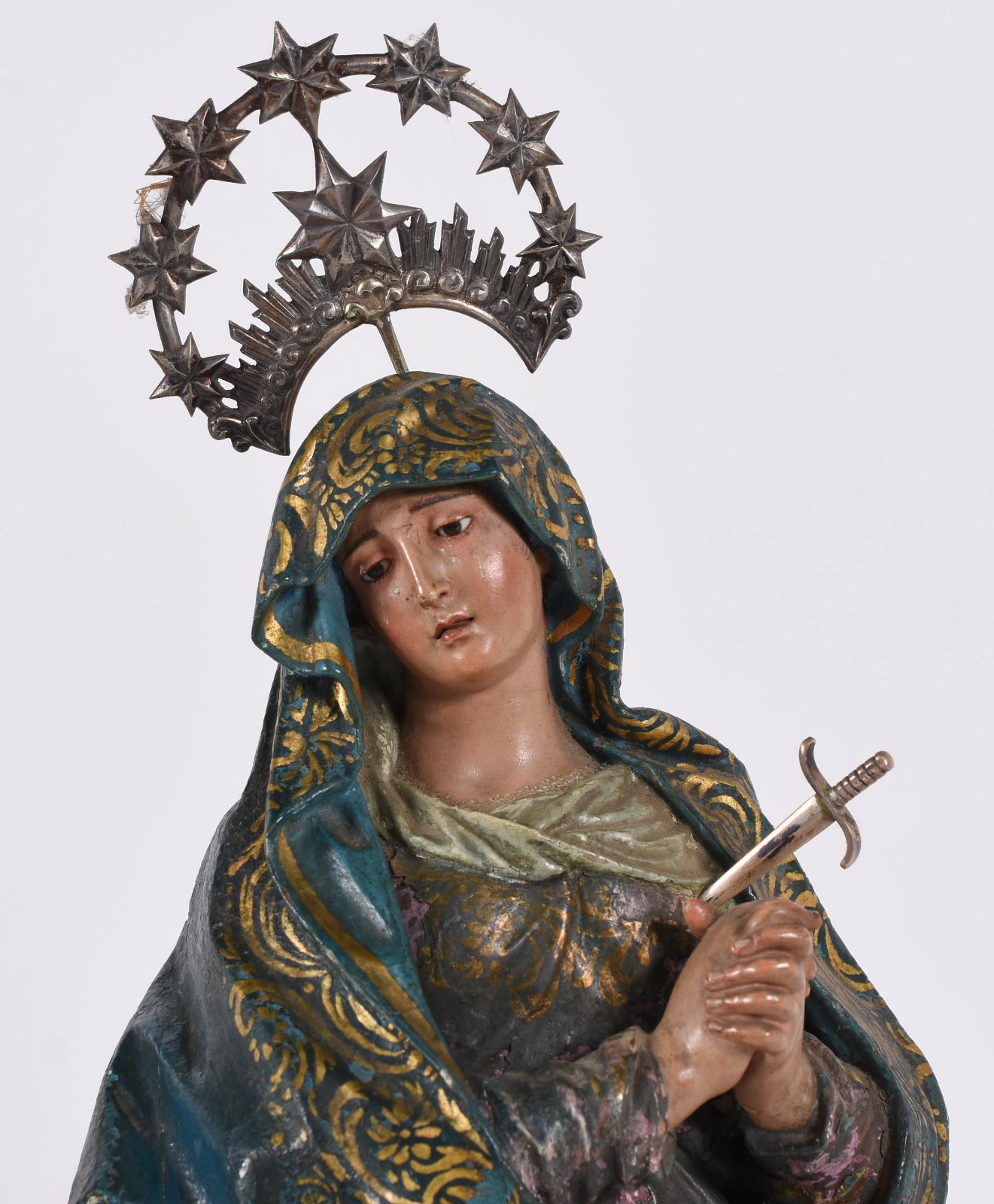 Nossa Senhora das Dores - Belíssima imagem de madeira policromada... - foto 2 de 4