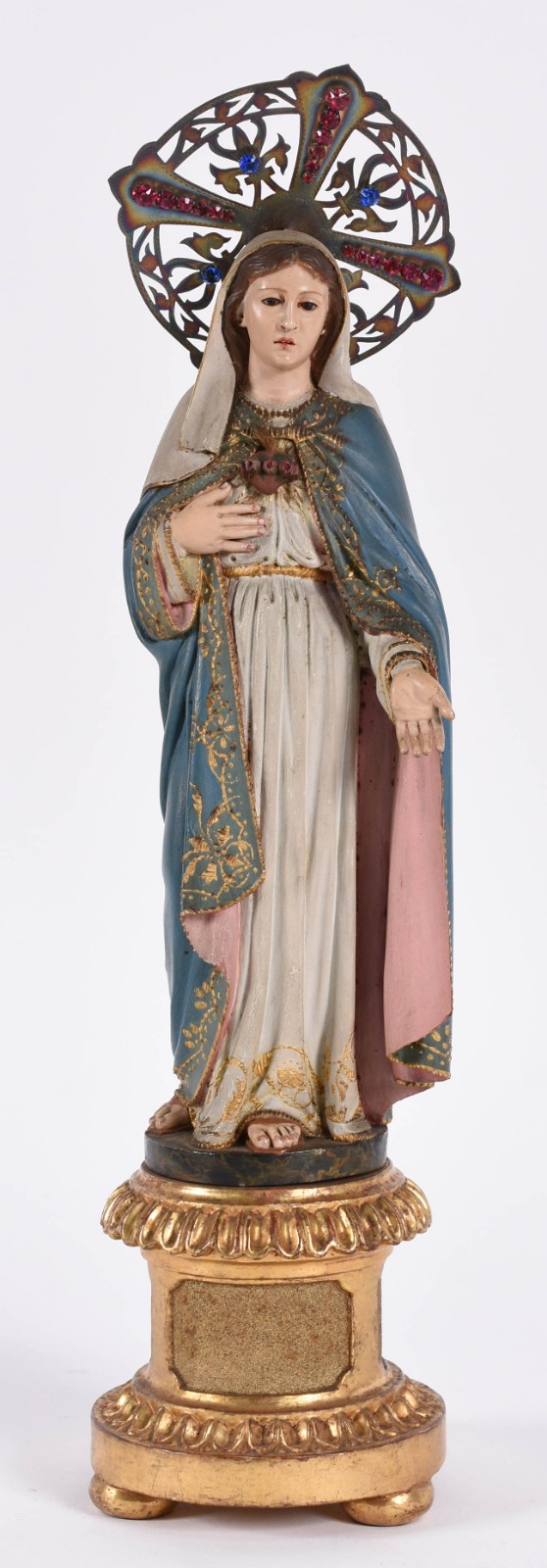 Nossa Senhora (Sagrado coração de Maria)- Belíssima imagem de madeira... - foto 1 de 5
