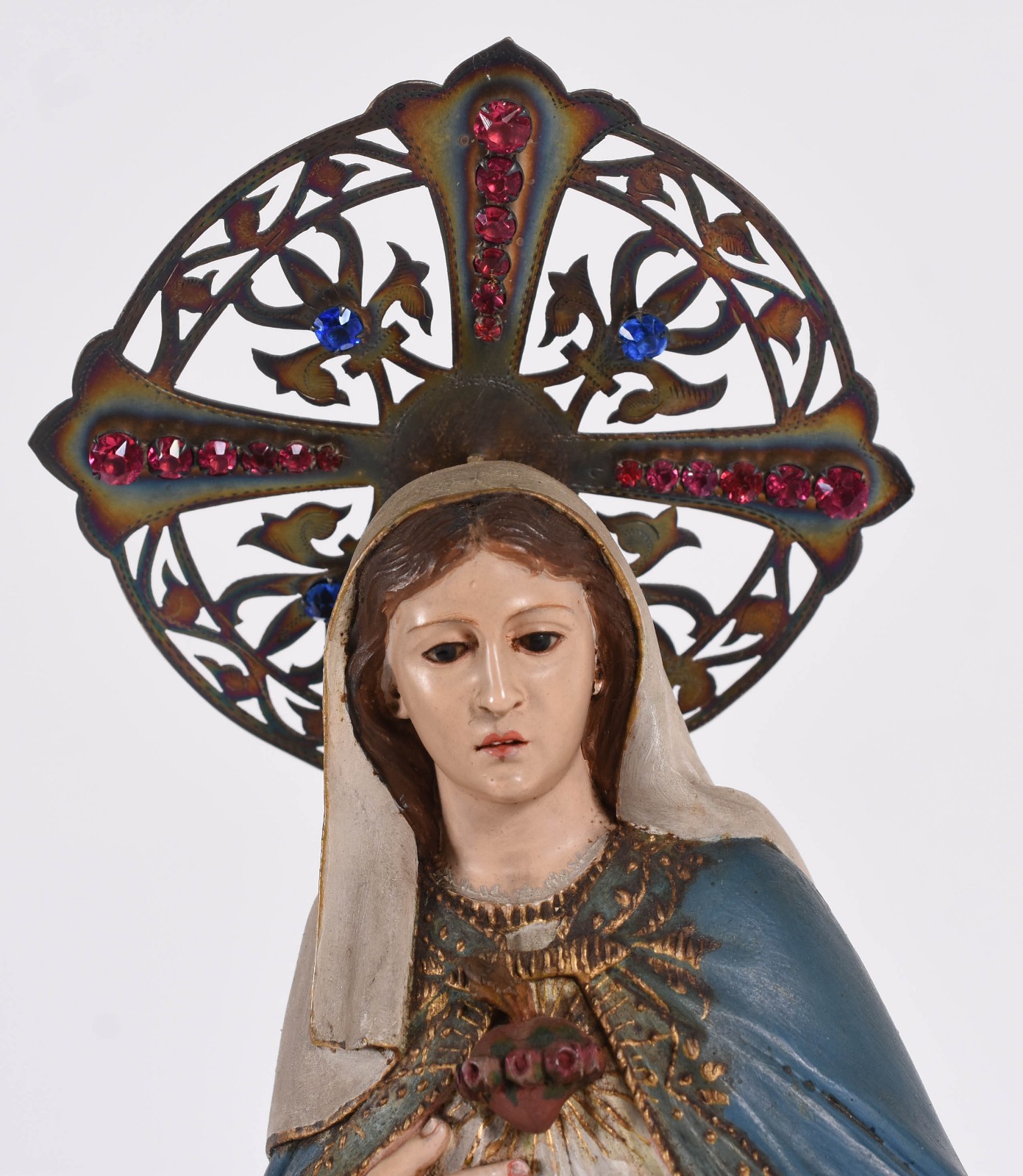 Nossa Senhora (Sagrado coração de Maria)- Belíssima imagem de madeira... - foto 2 de 5