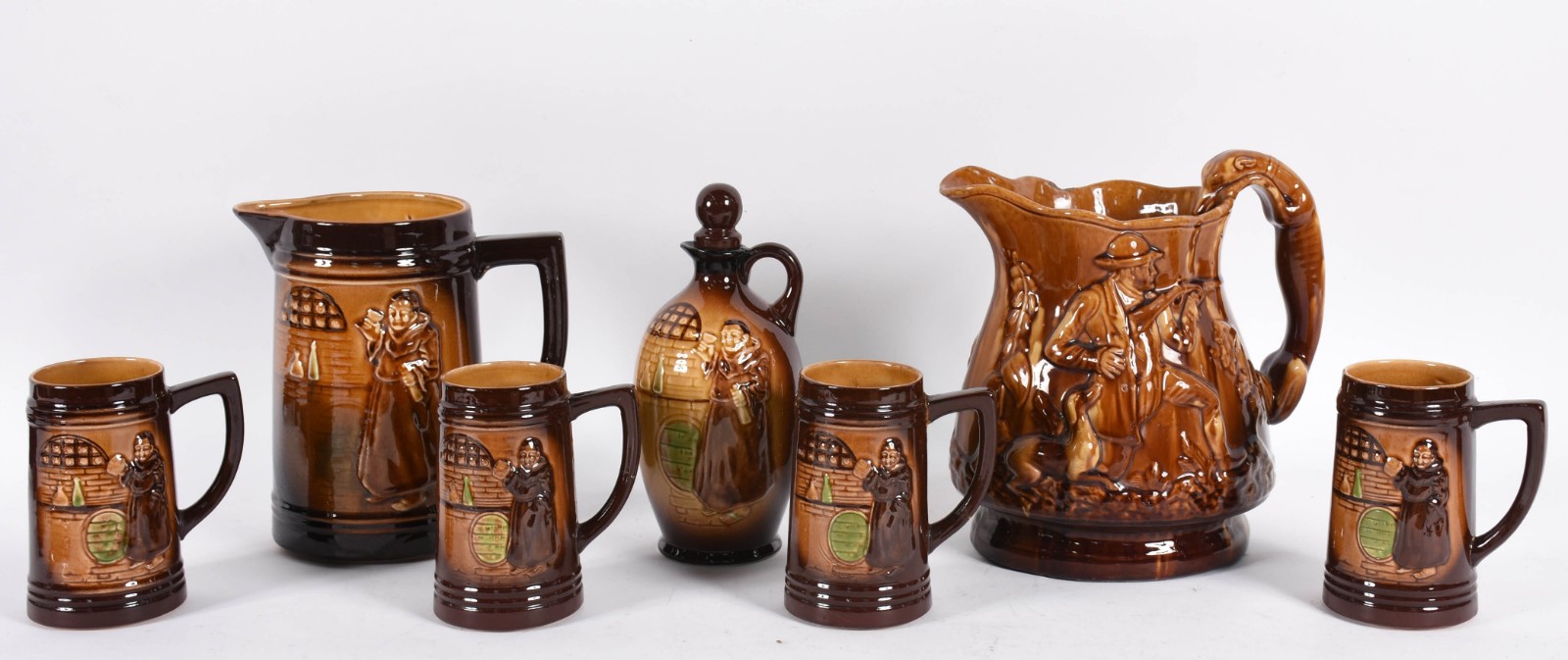 Conjunto de faiança japonesa Moriyama composto de: Jarra, garrafa, 4... - foto 1 de 6