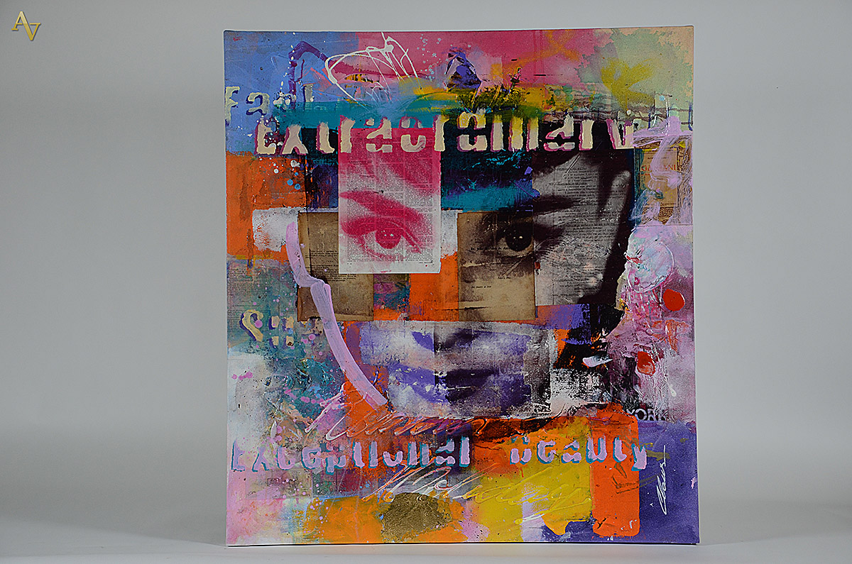 CLAUS COSTA - Audrey Hepburn - técnica mista - 1,00 x 1,10.