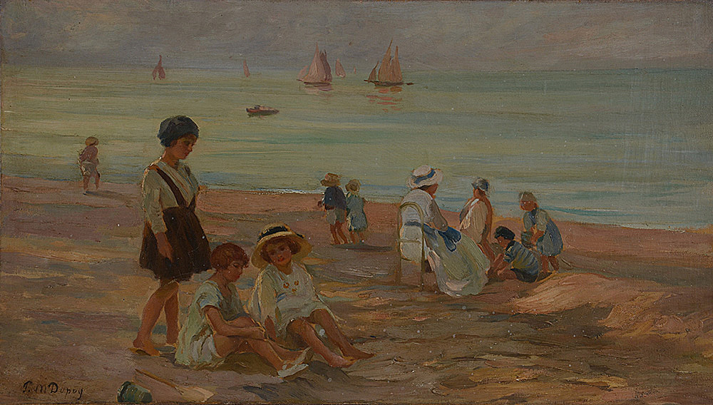 P.M.DUPUY (1869/1949) - Figuras na praia - ost - 40 x 70 - foto 2 de 4