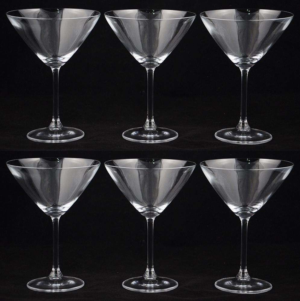 Seis cálices de cristal da Bohemia para Dry Martini, 280 ml.