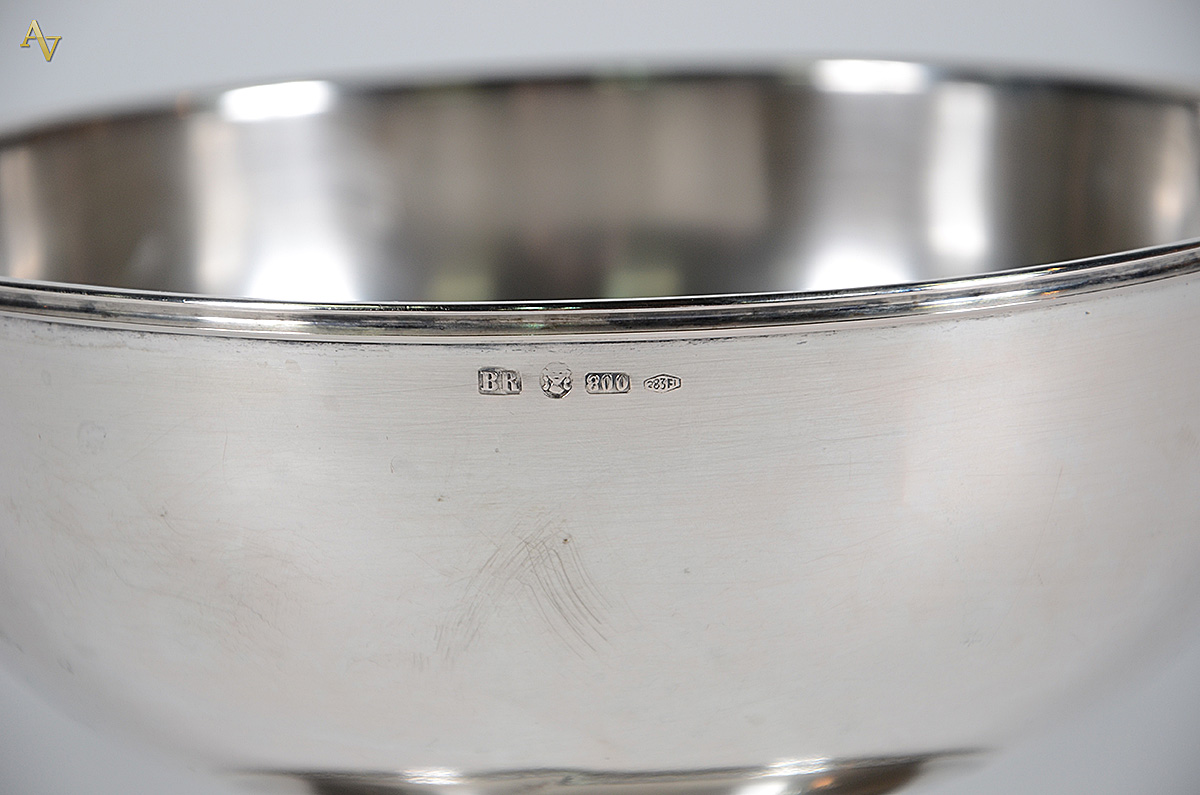 Bowl de prata 800 mls contrastado, diâmetro 20,5 altura 12 cm. Peso... - foto 2 de 2