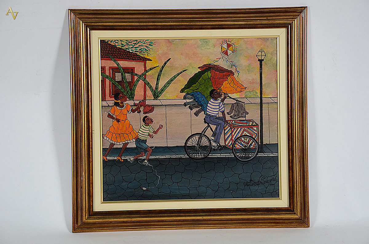 HEITOR DOS PRAZERES - Tintureiro de Tricíclo - osp - 44 x 40 cm - com...