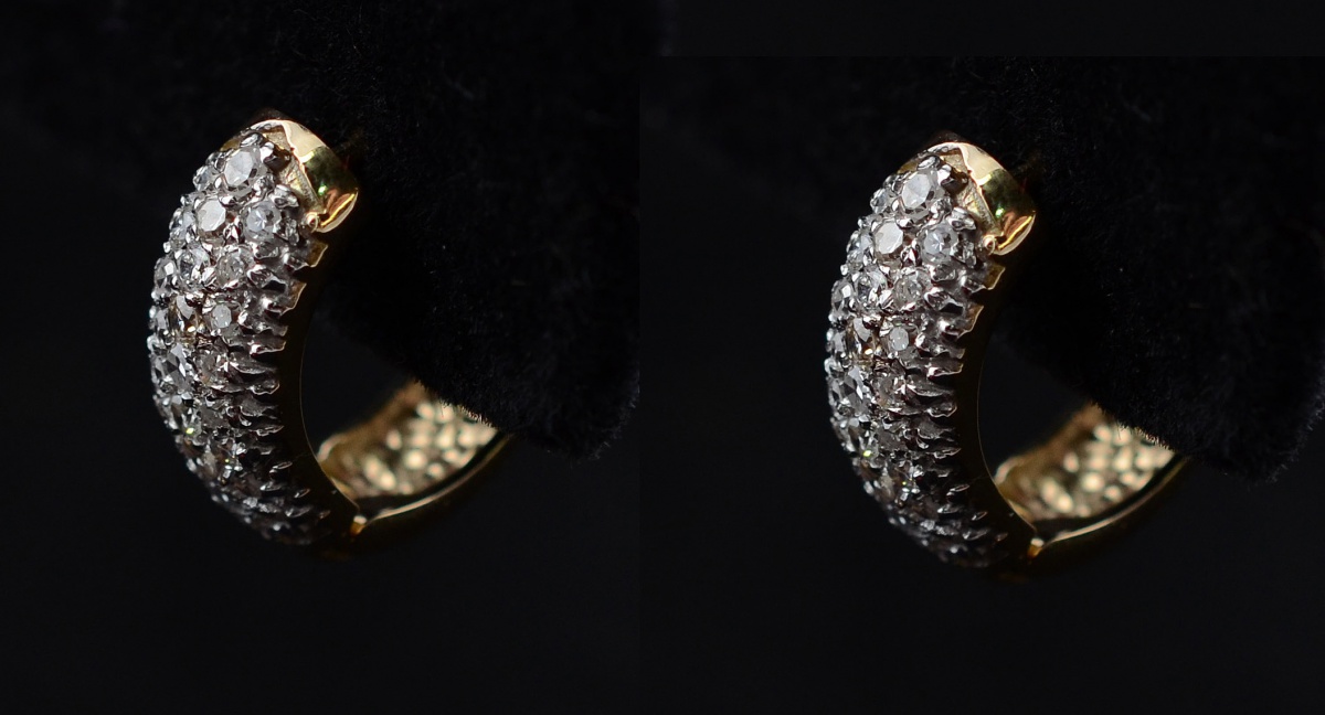 Par de brincos de ouro com brilhantes aproximadamente 1,0 ct - 8,5 g - foto 1 de 2