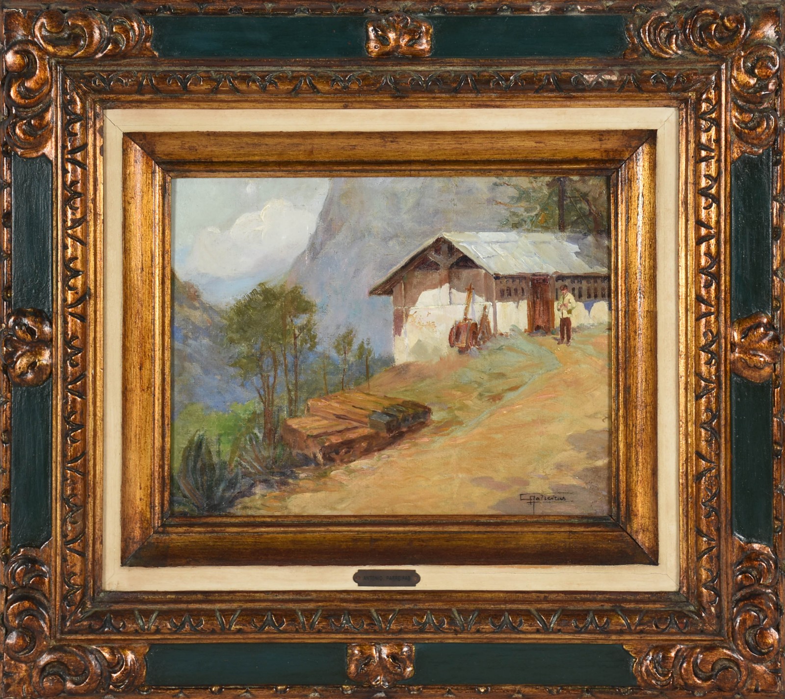 Antônio Parreiras (1860-1937), Paisagem com casa e figura - foto 2 de 5