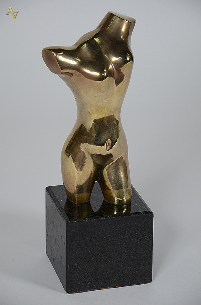 BRUNO GIORGI - Estatueta de bronze representando nú feminino, base de... - foto 2 de 4